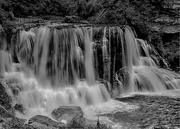 Waterfalls Greeting Card featuring the photograph Blackwater Falls Mono 1309 by Donald Brown