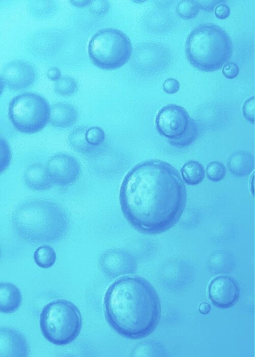 Full Frame Greeting Card featuring the photograph Blue Bubbles, Close-up #1 by Studio Box