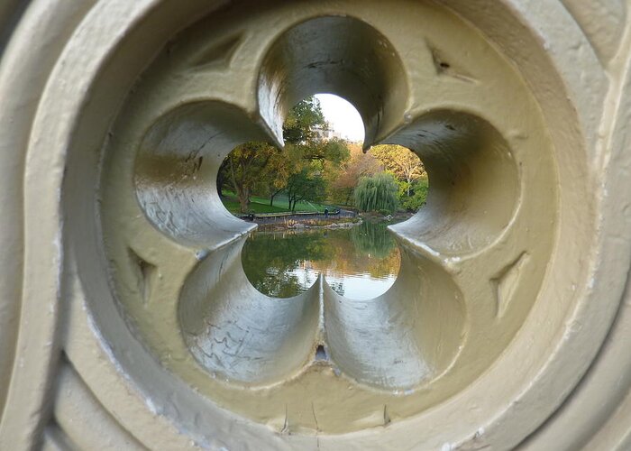 Bow Bridge Greeting Card featuring the photograph Keyhole on the Bow Bridge by Patricia Caron