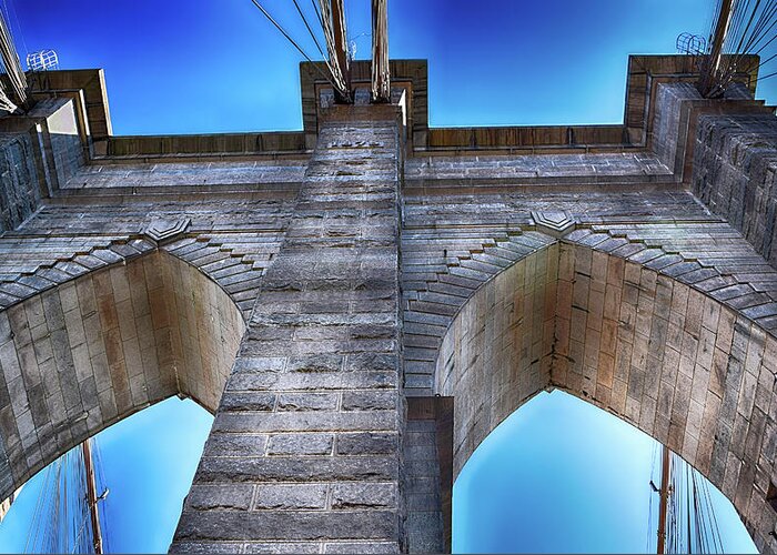 Brooklyn Bridge Greeting Card featuring the photograph Brooklyn Bridge Tower by Dyle Warren