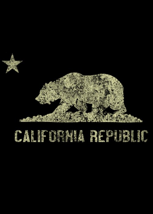 Cool Greeting Card featuring the digital art California Republic Vintage #1 by Flippin Sweet Gear