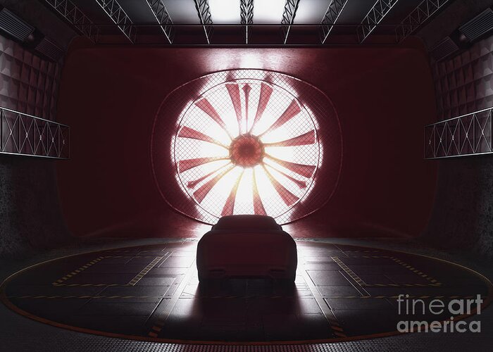 Car Greeting Card featuring the photograph Car In Wind Tunnel #1 by Ktsdesign/science Photo Library
