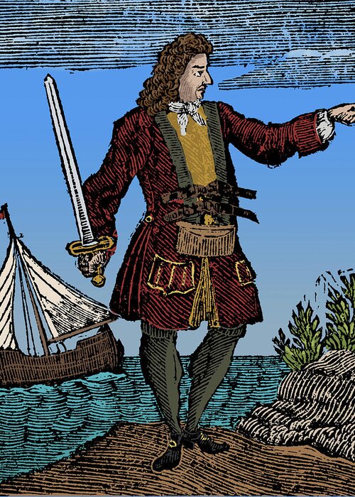 18th Century Greeting Card featuring the photograph Charles Vane, English Pirate #1 by Science Source