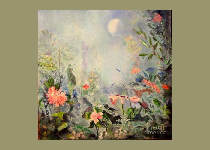 Flowergarden Greeting Card featuring the painting Cinderellas Garden #1 by Dagmar Helbig