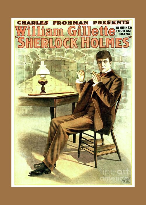 Sherlock Greeting Card featuring the painting Classic Movie Poster - Sherlock Holmes #1 by Esoterica Art Agency