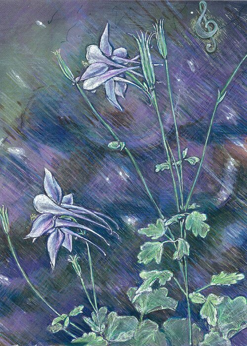 Columbine Greeting Card featuring the painting Columbine Song #1 by Jeremy Robinson