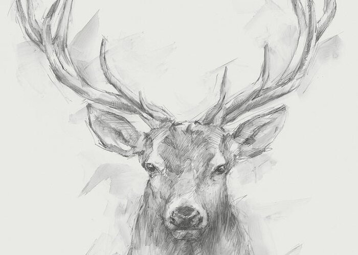 Western Greeting Card featuring the painting Contemporary Elk Sketch I by Ethan Harper