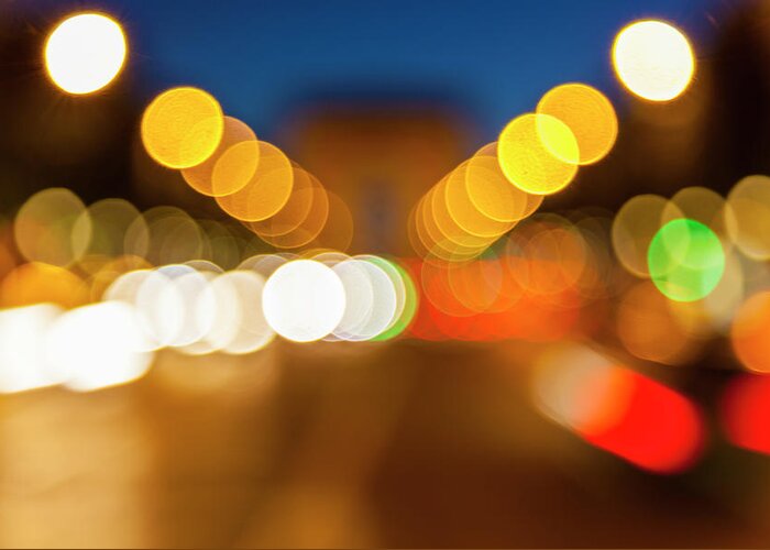 Outdoors Greeting Card featuring the photograph Defocused Lights #1 by Stuart Dee