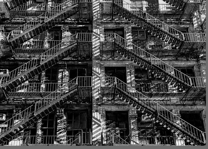 Fire Escapes Greeting Card featuring the photograph Fire Escapes #1 by Robert Ullmann