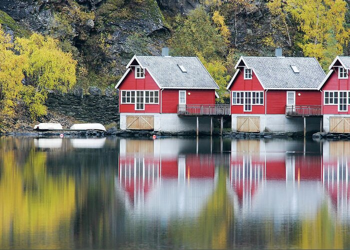 Built Structure Greeting Card featuring the photograph Fishing Huts #1 by Alexandrumagurean