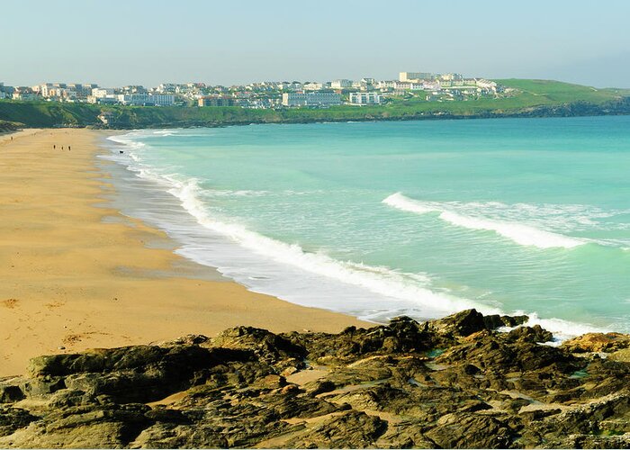 Tranquility Greeting Card featuring the photograph Fistral Beach, Newquay, Cornwall #1 by John Harper