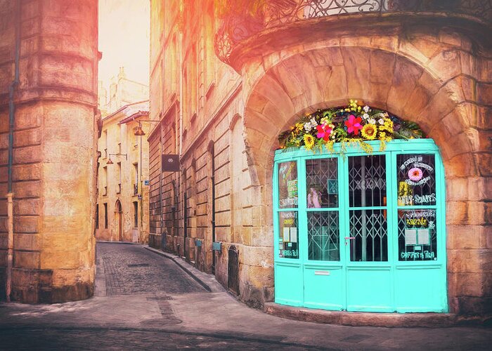 Bordeaux Greeting Card featuring the photograph French Cafe Bordeaux France by Carol Japp
