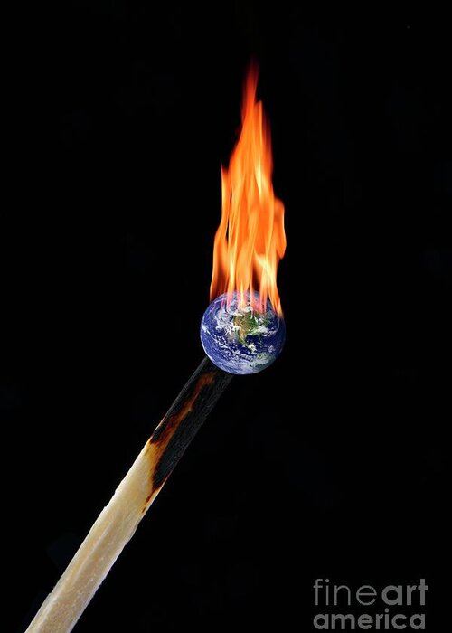 Illustration Greeting Card featuring the photograph Global Warming #1 by Victor De Schwanberg/science Photo Library