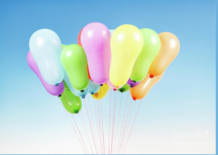 Balloon Greeting Card featuring the photograph Group Of Balloons #1 by Wladimir Bulgar/science Photo Library