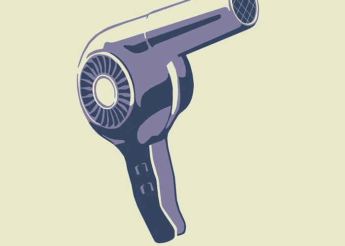 Beautician Greeting Card featuring the drawing Hairdryer #1 by CSA Images