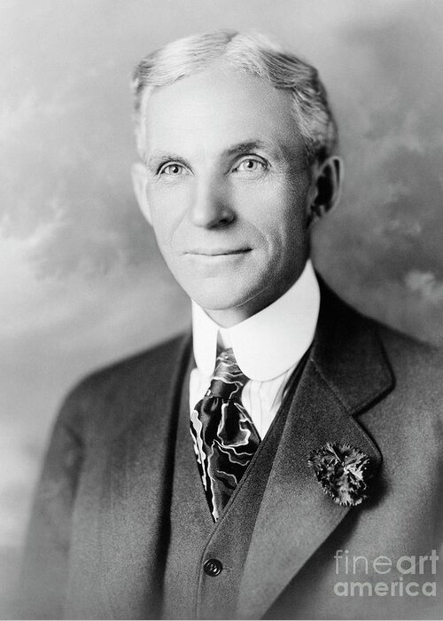 Historical Greeting Card featuring the photograph Henry Ford #1 by Library Of Congress/science Photo Library