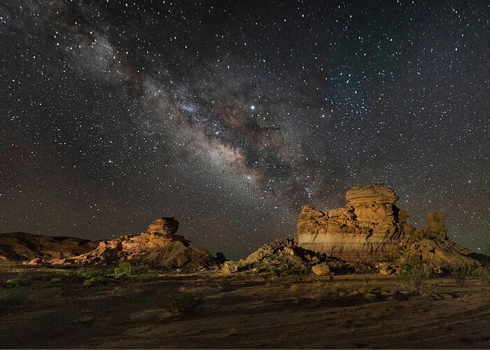 Big Bend Greeting Card featuring the photograph Hoodoos Sleeping Under The Stars #1 by Harriet Feagin