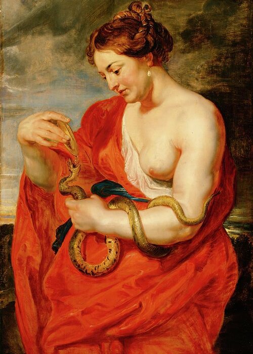 Hygeia Greeting Card featuring the painting Hygeia, Goddess Of Health by Peter Paul Rubens