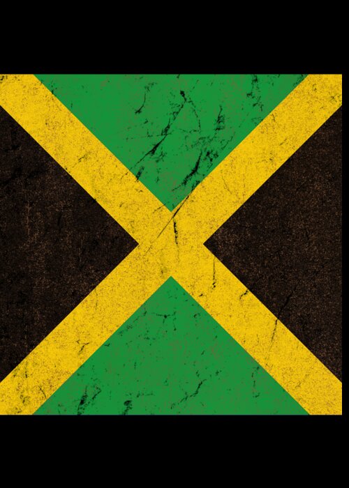 Cool Greeting Card featuring the digital art Jamaica Flag #1 by Flippin Sweet Gear