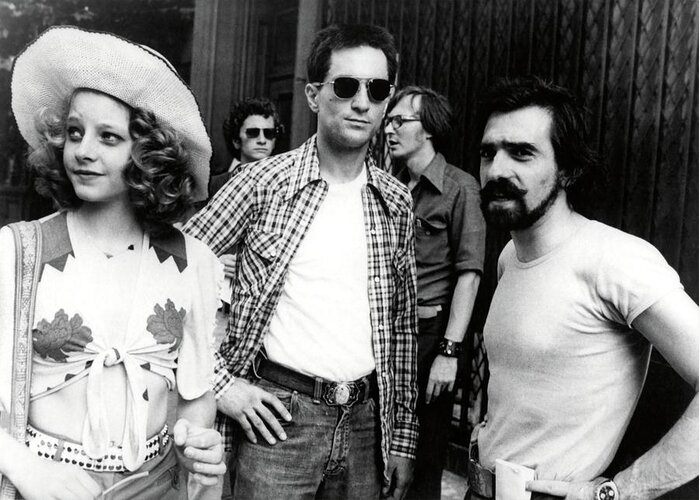 Jodie Foster Martin Scorsese And Robert De Niro In Taxi Driver 1976 Photograph By Album