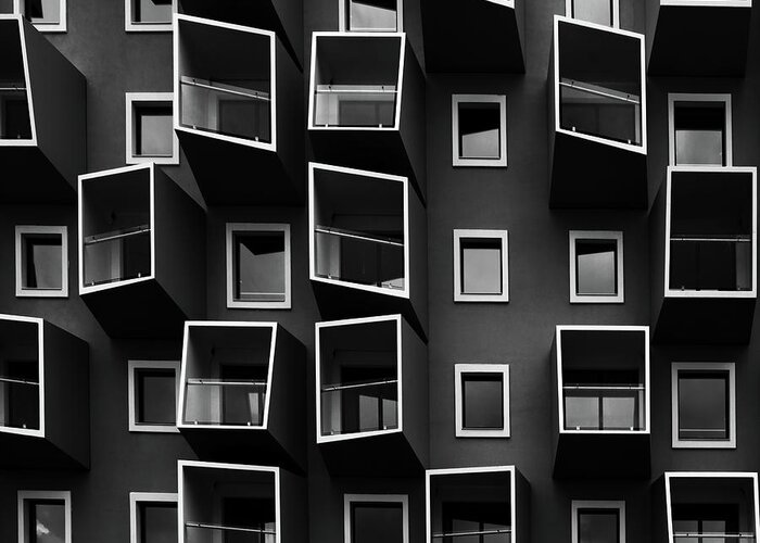 Architecture Greeting Card featuring the photograph Living In Boxes by Kent Mathiesen