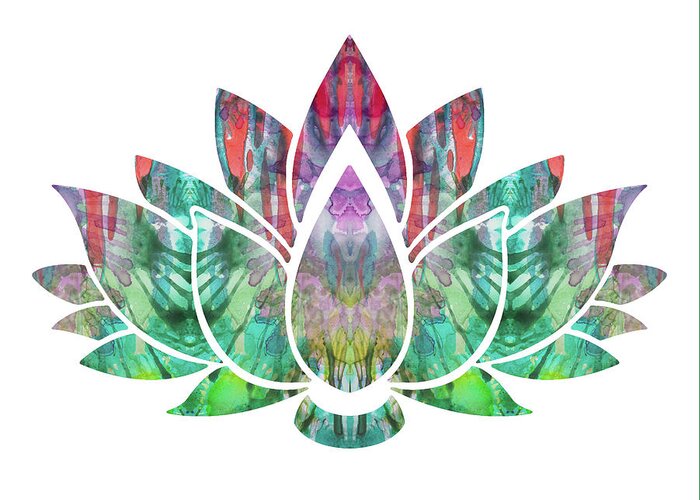 Lotus Greeting Card featuring the mixed media Lotus #1 by Dean Russo