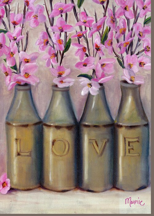 Love Springtime Greeting Card featuring the painting Love Springtime by Marnie Bourque