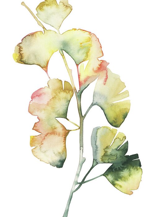 Botanical Greeting Card featuring the painting Maidenhair Branch I #1 by Grace Popp