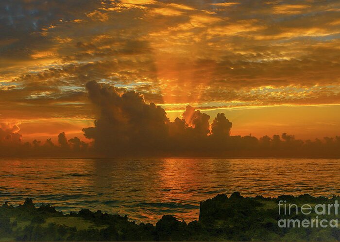 Sun Greeting Card featuring the photograph Orange Sun Rays #2 by Tom Claud