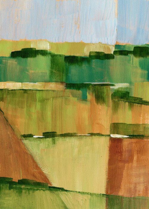 Landscapes Greeting Card featuring the painting Pasture Abstract II #1 by Ethan Harper