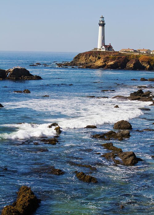 Tranquility Greeting Card featuring the photograph Pigeon Point Lighthouse At Pescadero #1 by Mark Miller Photos