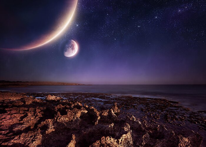 Scenics Greeting Card featuring the photograph Planets #1 by Da-kuk