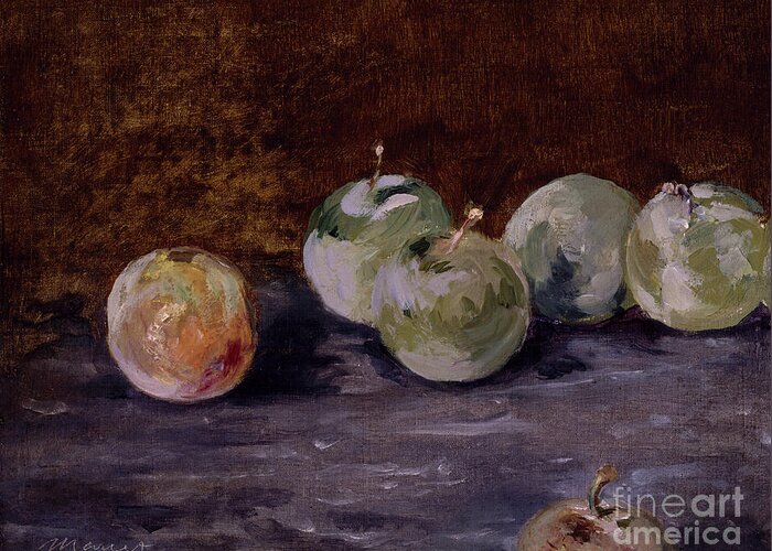Plums Greeting Card featuring the painting Plums by Edouard Manet