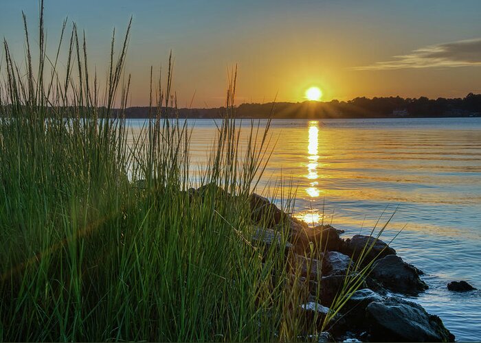 Poquoson Greeting Card featuring the photograph Poquoson Sunset #1 by Jerry Gammon