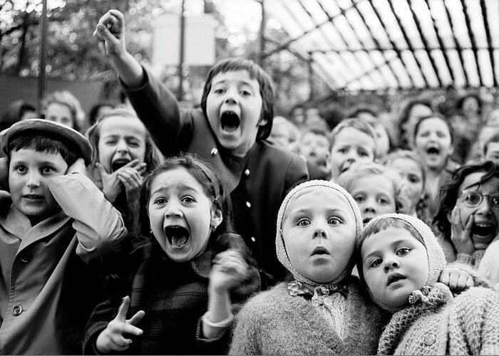 Arts Culture And Entertainment Greeting Card featuring the photograph Puppet Audience by Alfred Eisenstaedt