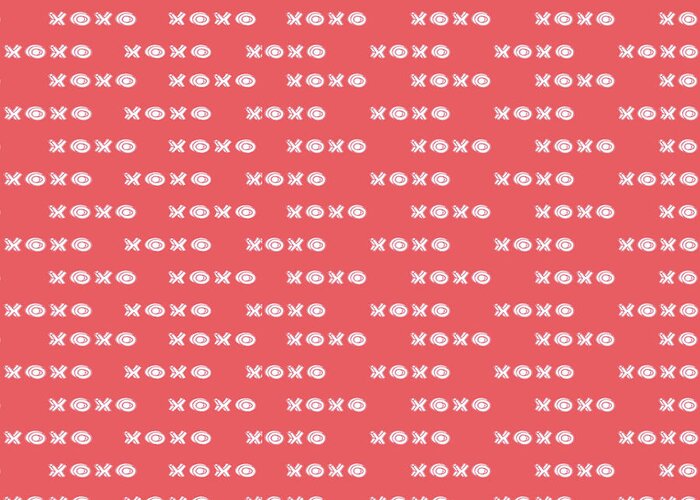 Repeating Pattern Greeting Card featuring the digital art Red Xoxo by Ashley Rice