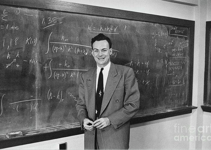 Winner Greeting Card featuring the photograph Richard Feynman #1 by Photo (c) Estate Of Francis Bello/science Photo Library