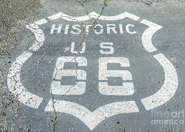 Route 66 Greeting Card featuring the photograph Route 66 Street Sign #1 by Benny Marty