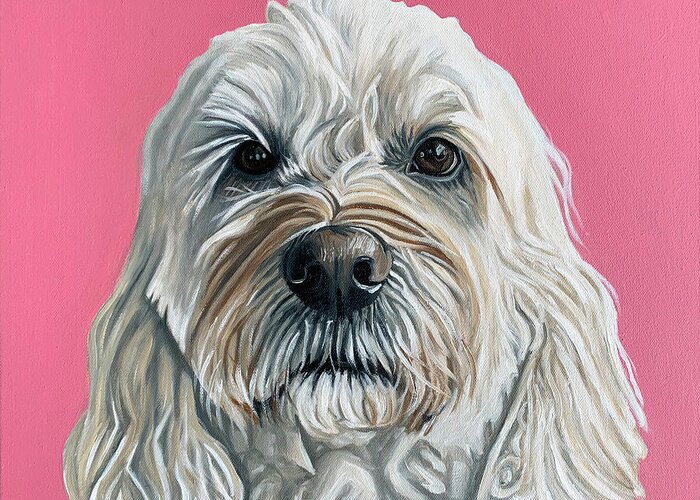 Dog Greeting Card featuring the painting Roxy by Nathan Rhoads