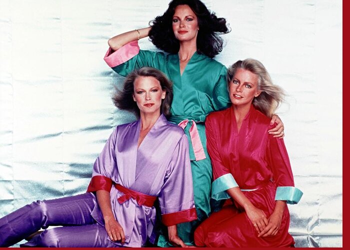 Shelley Hack Jaclyn Smith And Cheryl Ladd In Charlies Angels 1976 Greeting Card For Sale