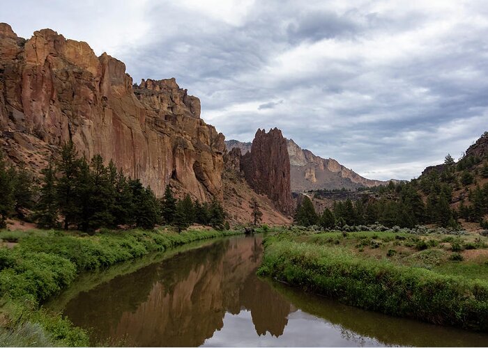 Oregon Greeting Card featuring the photograph Smith Rock Reflections #1 by Steven Clark