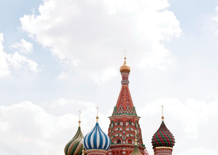 Red Square Greeting Card featuring the photograph St Basil Cathedral #1 by Graphixel