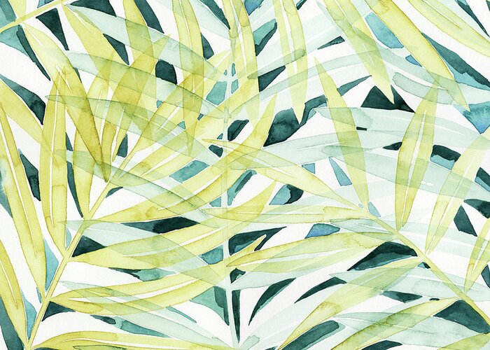 Botanical Greeting Card featuring the painting Sunlit Palms II #1 by Grace Popp