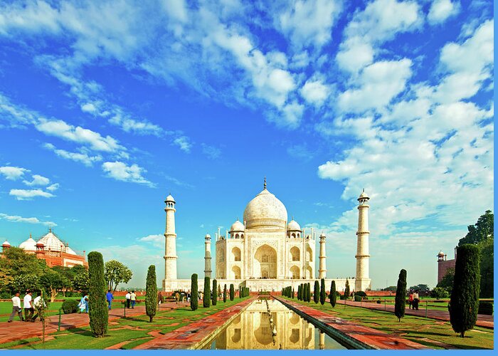 Built Structure Greeting Card featuring the photograph Taj Mahal #1 by Nikada