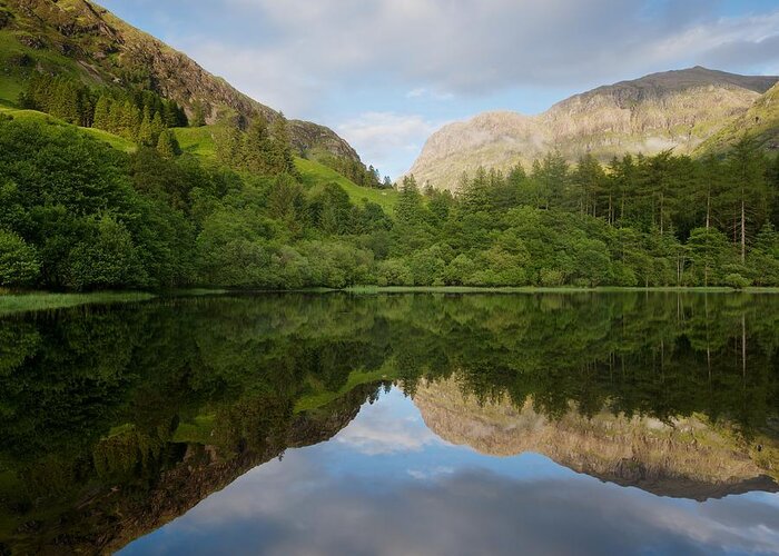 Glencoe Greeting Card featuring the photograph Torren Mirrored #1 by Stephen Taylor