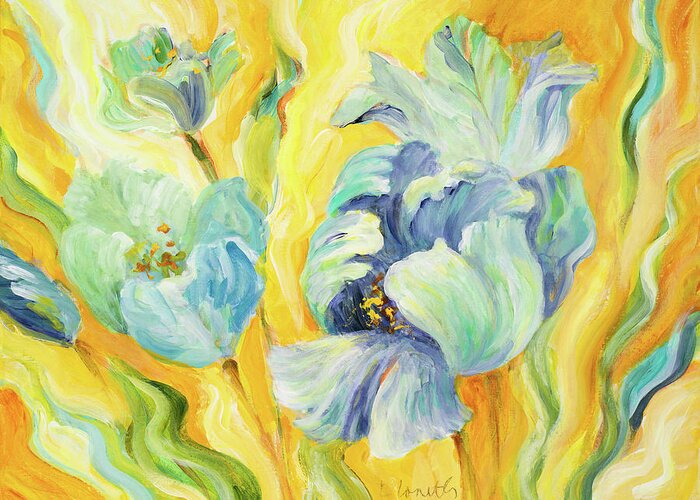 Tulips Greeting Card featuring the painting Tulips Sway #1 by Lanie Loreth