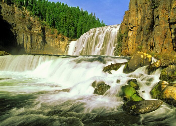 Scenics Greeting Card featuring the photograph Upper Mesa Falls In Idaho #1 by Steve Bly