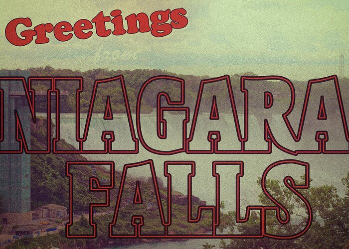 Niagara Greeting Card featuring the photograph Vintage Niagara Falls Postcard #1 by Deborah Ritch