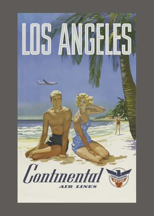 Los Greeting Card featuring the painting Vintage Travel Poster - Los Angeles #1 by Esoterica Art Agency