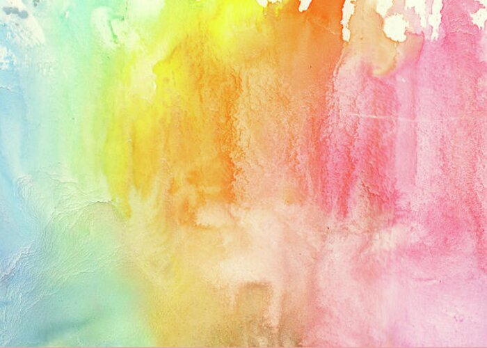Watercolor Painting Greeting Card featuring the photograph Watercolor Rainbow Painting #1 by Jusant